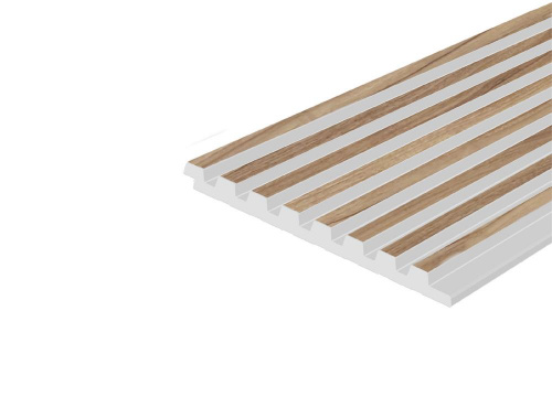 Панель HI WOOD LV129 BR417N (12мм х 120мм х 2,7м) с белыми впадинами